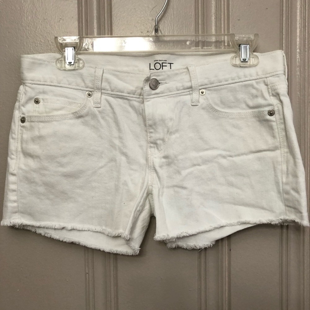 White jean shorts